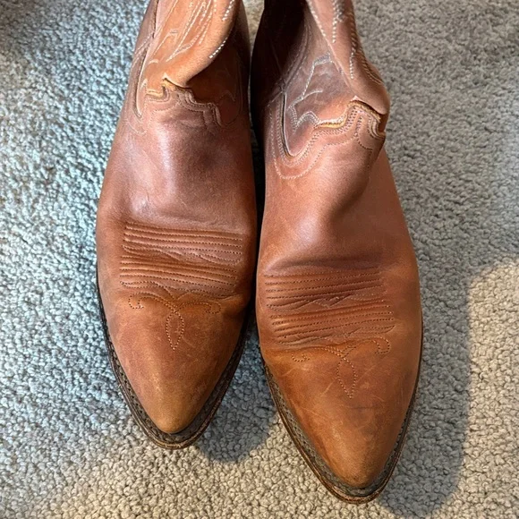 Vintage Dan Post Marlboro Brown Leather Cowboy Boots. Size 8 M - Picture 4 of 12